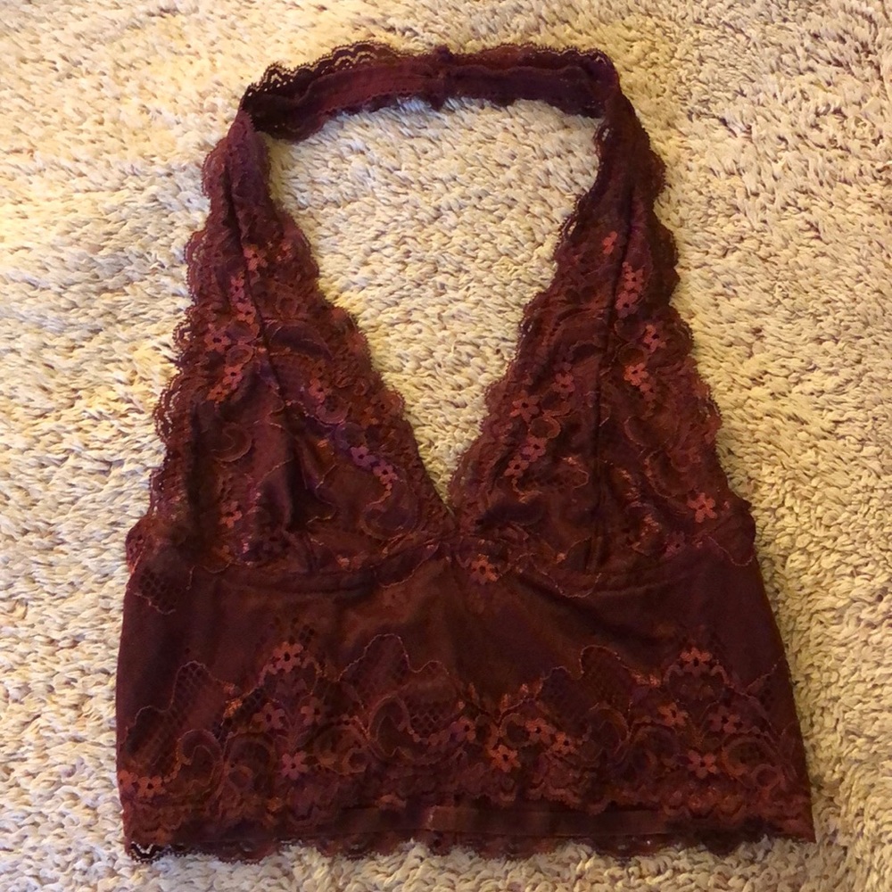 Maroon Halter Bralette